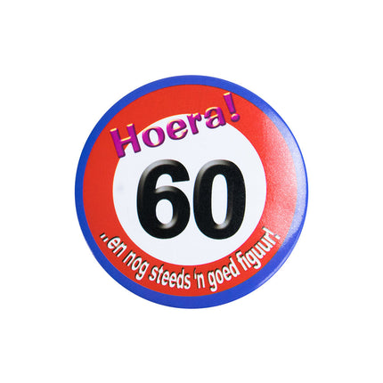 Button 60 Jaar Verkeersbord 5,5cm