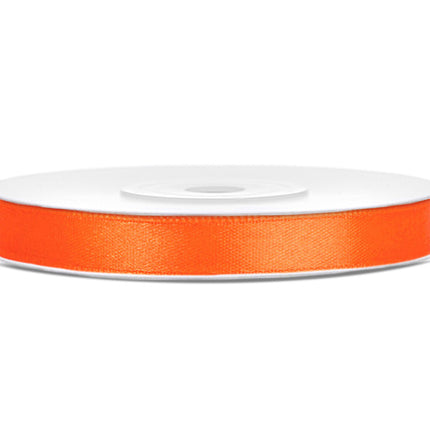 Satijn Lint Oranje 6mm 25m