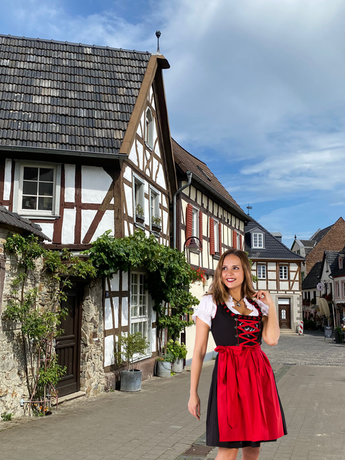 Zwart Rode Dirndl Jurk Oktoberfest Dames