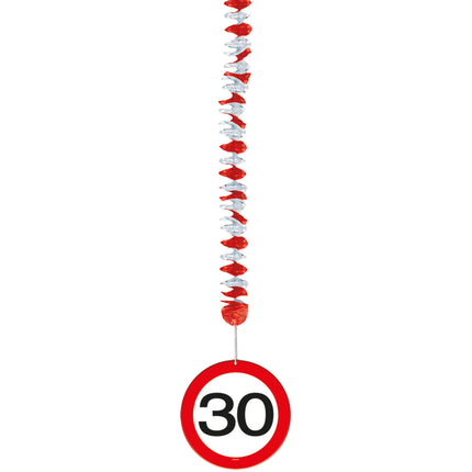 Hangdecoratie 30 Jaar Verkeersbord 75cm 3st