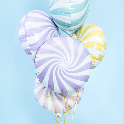 Helium Ballon Lila Swirl 45cm leeg