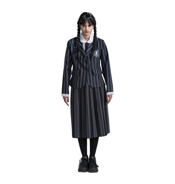 Kostuum Wednesday School Uniform Zwart/Grijs