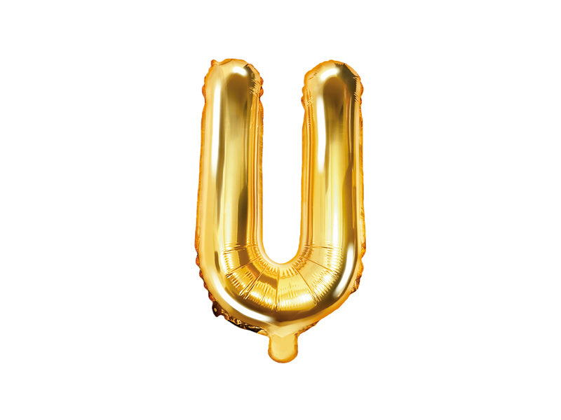 Folie Ballon Letter U Goud Leeg 35cm