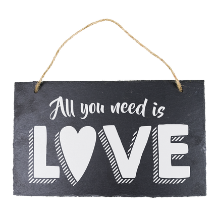 Leisteen Bordje All You Need Is Love 25cm