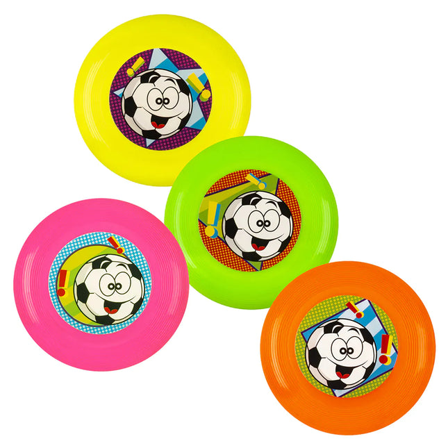 Uitdeelcadeautjes Voetbal Frisbees 9cm 4st