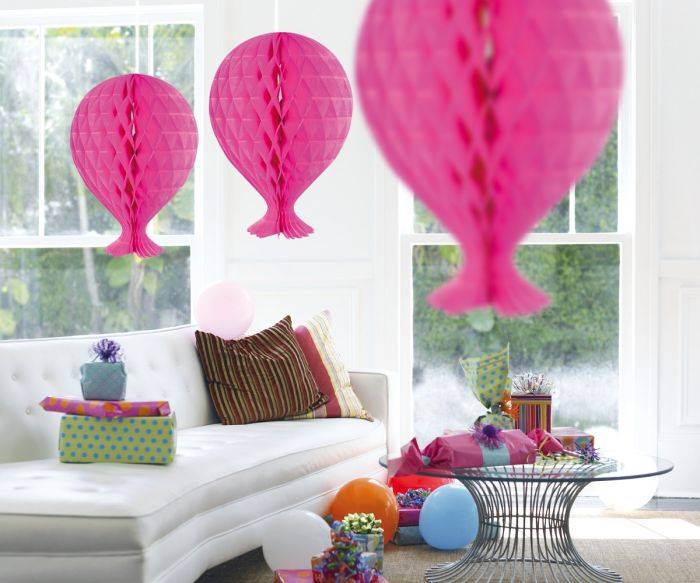 Honeycomb Ballon Fuchsia 37cm