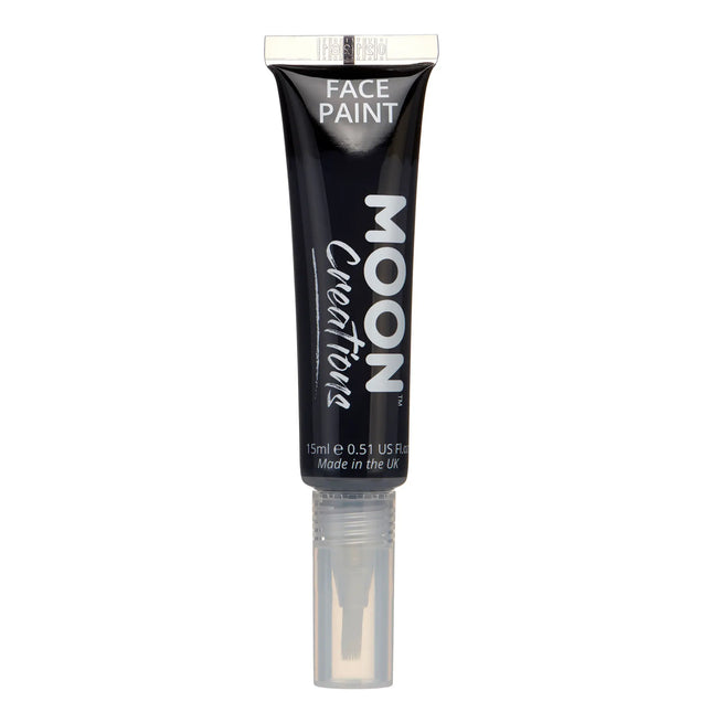 Moon Creations Face Paint with Brush Applicator Black 15ml