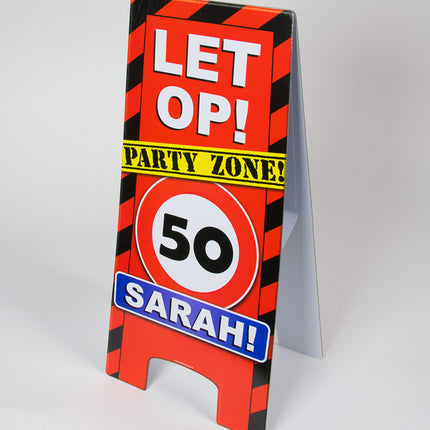 Sarah Warning Sign 50 Jaar 62,5cm