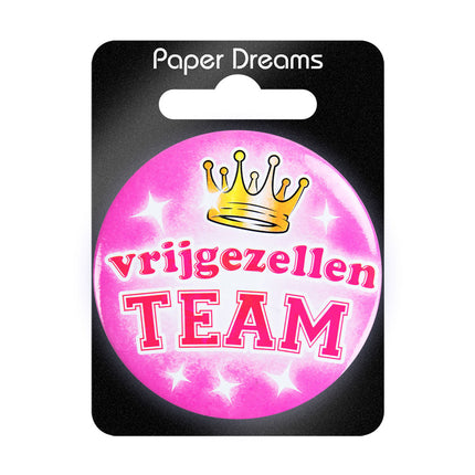 Button Vrijgezellen Team Vrouw 5,5cm