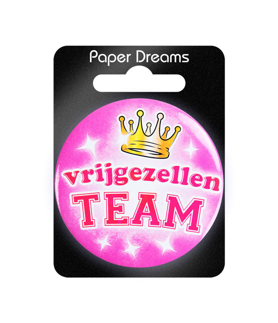 Button Vrijgezellen Team Vrouw 5,5cm