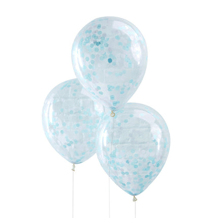 Blauwe Confetti Ballonnen 30cm 5st