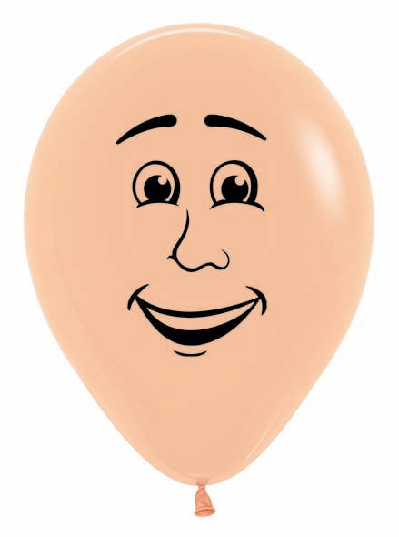 Ballonnen Man's Face Peach Blush 30cm 25st