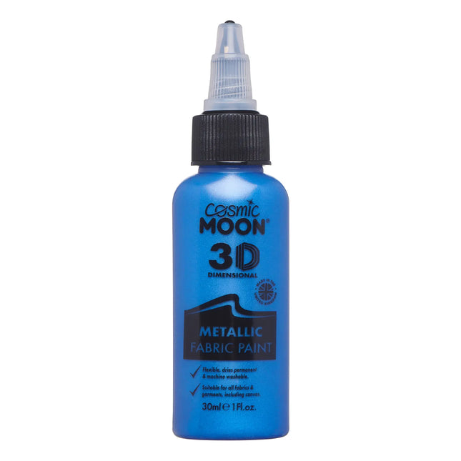 Cosmic Moon Metallic Fabric Paint Blue 30ml