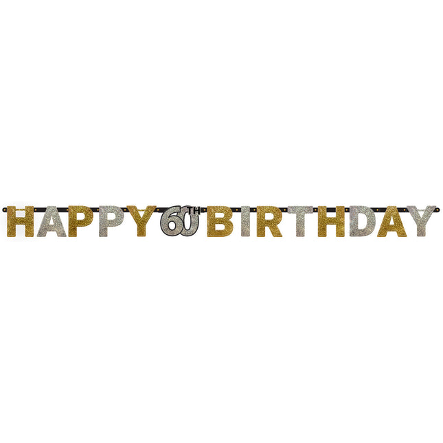 Letterslinger 60 Jaar Happy Birthday 210cm