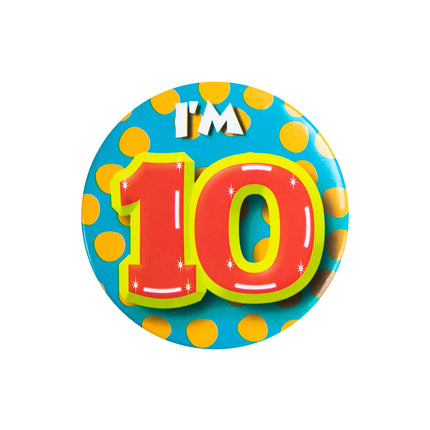 I'm 10 Button 10 Jaar 5,5cm