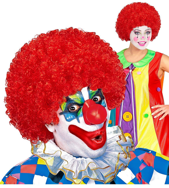 Rode Pruik Clown Krullen