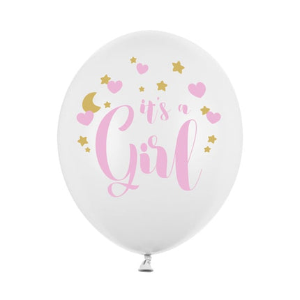 Witte Ballonnen It'S A Girl 30cm 6st