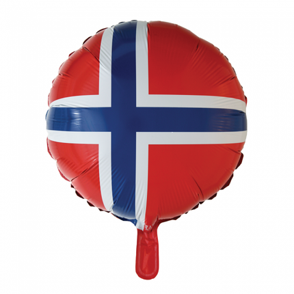 Helium Ballon Vlag Noorwegen 45cm leeg