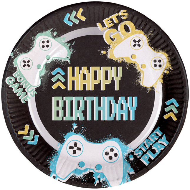 Gaming Party Borden Happy Birthday 32cm 8st