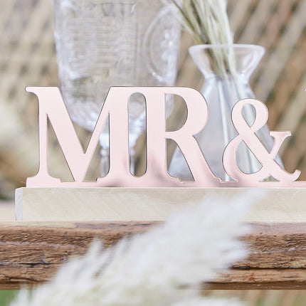 Tafeldecoratie Mr& Mrs 20cm