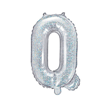 Folie Ballon Letter Q Holografisch Leeg 35cm