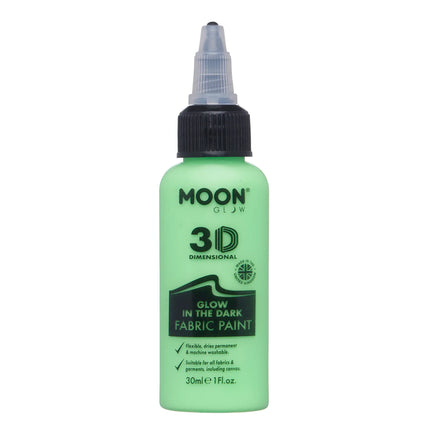 Moon Glow Glow in the Dark Fabric Paint Green 30ml