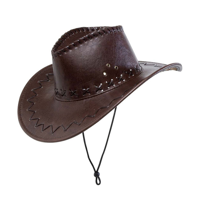 Cowboy Hoed Bruin Lederlook