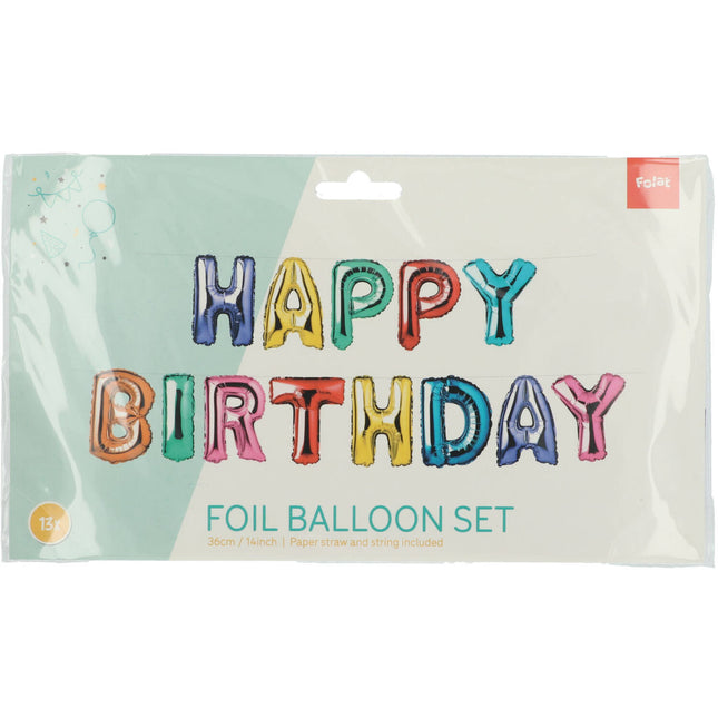 Helium Ballon Happy Birthday Leeg 36cm