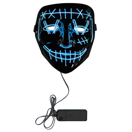 Halloween Led-Masker Killer Smile Blauw