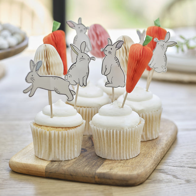 Pasen Cupcake Toppers Gekleurd 12st