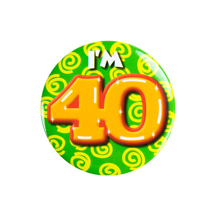 I'm 40 Button 40 Jaar 5,5cm