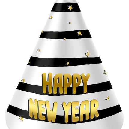 Feesthoedjes Happy New Year 10cm 6st