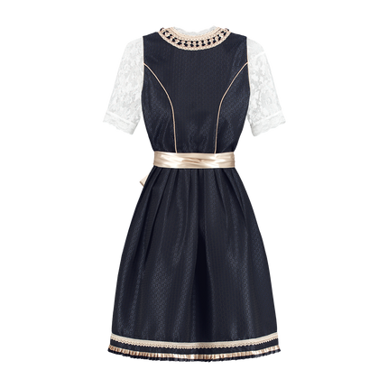 Wit Blauwe Dirndl Jurk Oktoberfest Dames 2 Delig