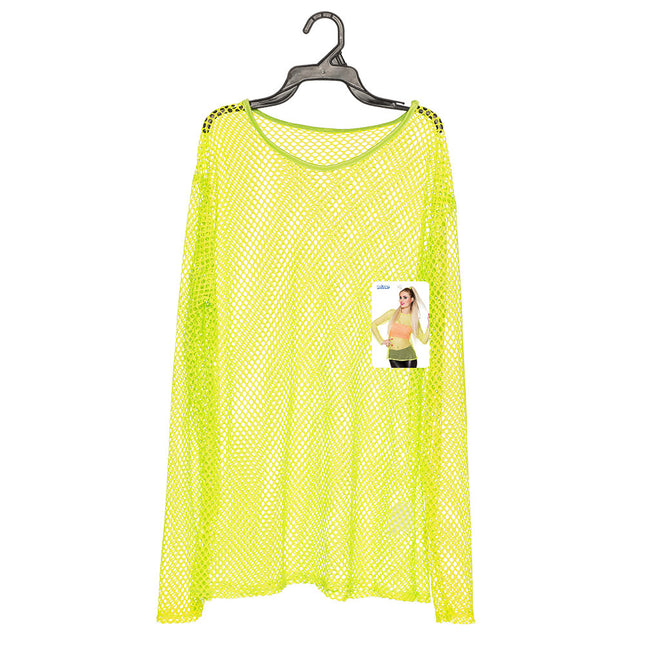 Neon Gele Visnet Shirt Mat M/L