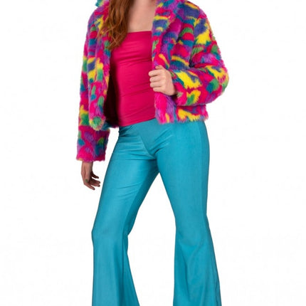 Flared Broek Neon Blauw