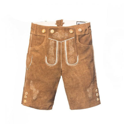 Lederhose Leer Kort Bruin en Bretels