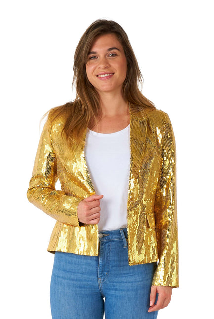 Paillet Goud Blazer Dames Suitmeister