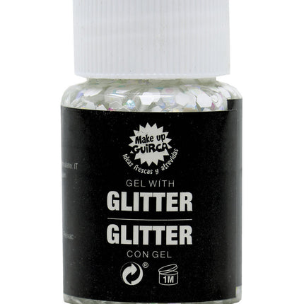 Witte Glitter Gel 20g