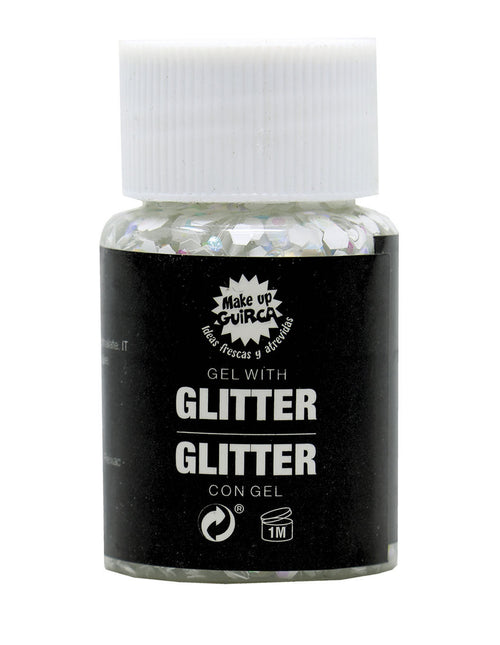 Witte Glitter Gel 20g