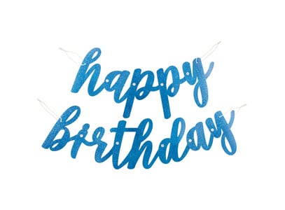 Letterslinger Happy Birthday Blauw 1,68m 2st