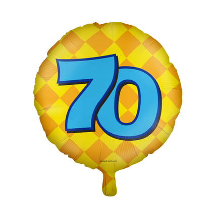 Helium Ballon 70 Jaar Gekleurd Leeg 46cm