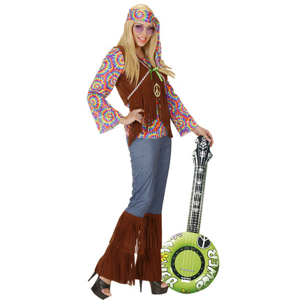 Hippie 60S Nep Banjo Groen Opblaasbaar 1m