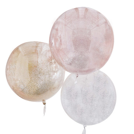 Gekleurde Ballonnen Metallic Glitter 45cm 3st