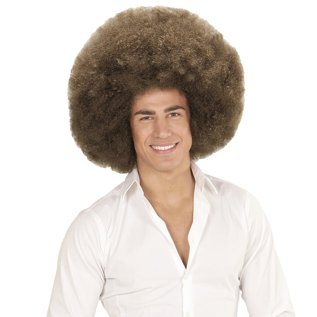 Bruine Pruik Afro Extra Groot