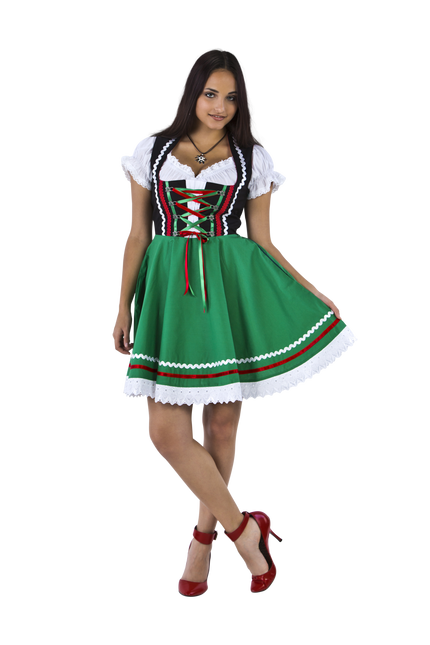 Oktoberfest Dirndl Jurk Oktoberfest Zwart Groen Dames 2 Delig