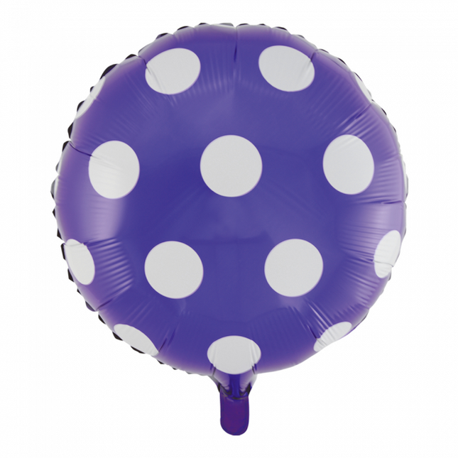 Helium Ballon Stippen Paars 45cm leeg