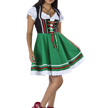 Oktoberfest Dirndl Jurk Oktoberfest Zwart Groen Dames 2 Delig