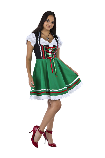 Oktoberfest Dirndl Jurk Oktoberfest Zwart Groen Dames 2 Delig