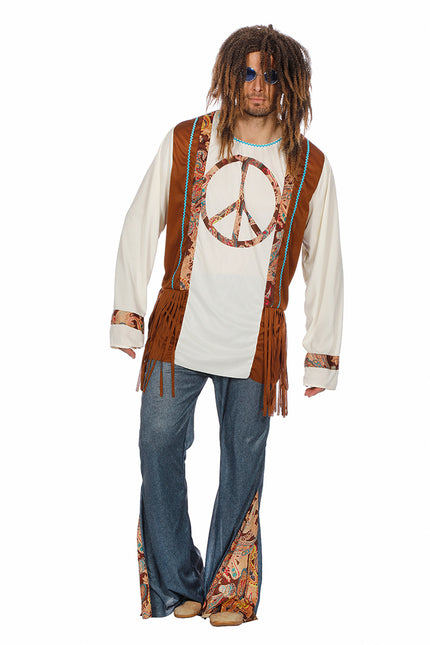 Hippie Kostuum Peace Bruin