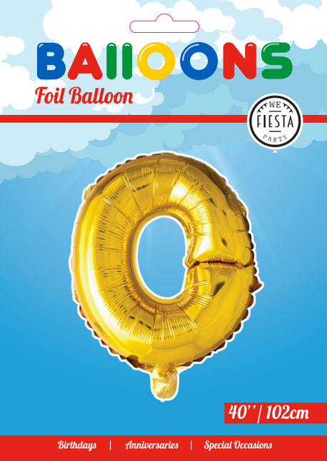 Folie Ballon Letter O Goud XL 102cm leeg